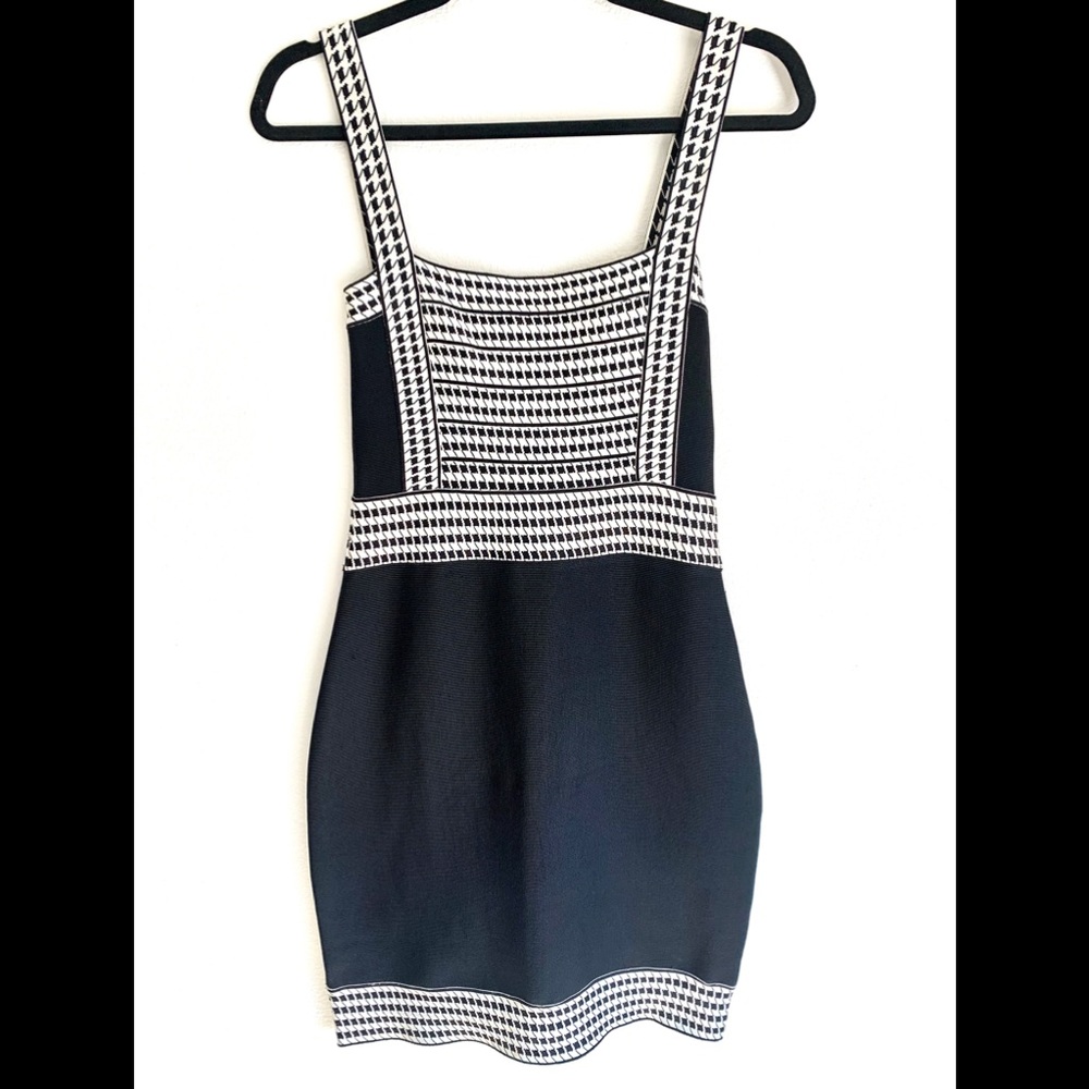 Bandage black and white dress